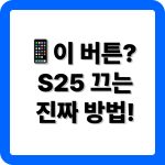 갤럭시 S25 전원끄기 안내