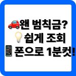 자동차 범칙금 조회