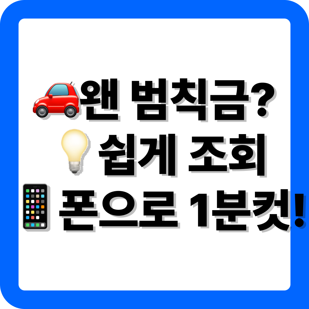 자동차 범칙금 조회